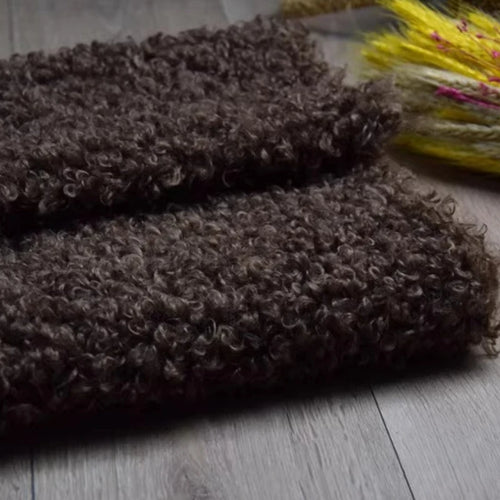 15mm Soft Curly Sheep Wool Fabric for Doll Hair Cotton Plush Material  Handmade DIY Home Costume Background Decorative Textile