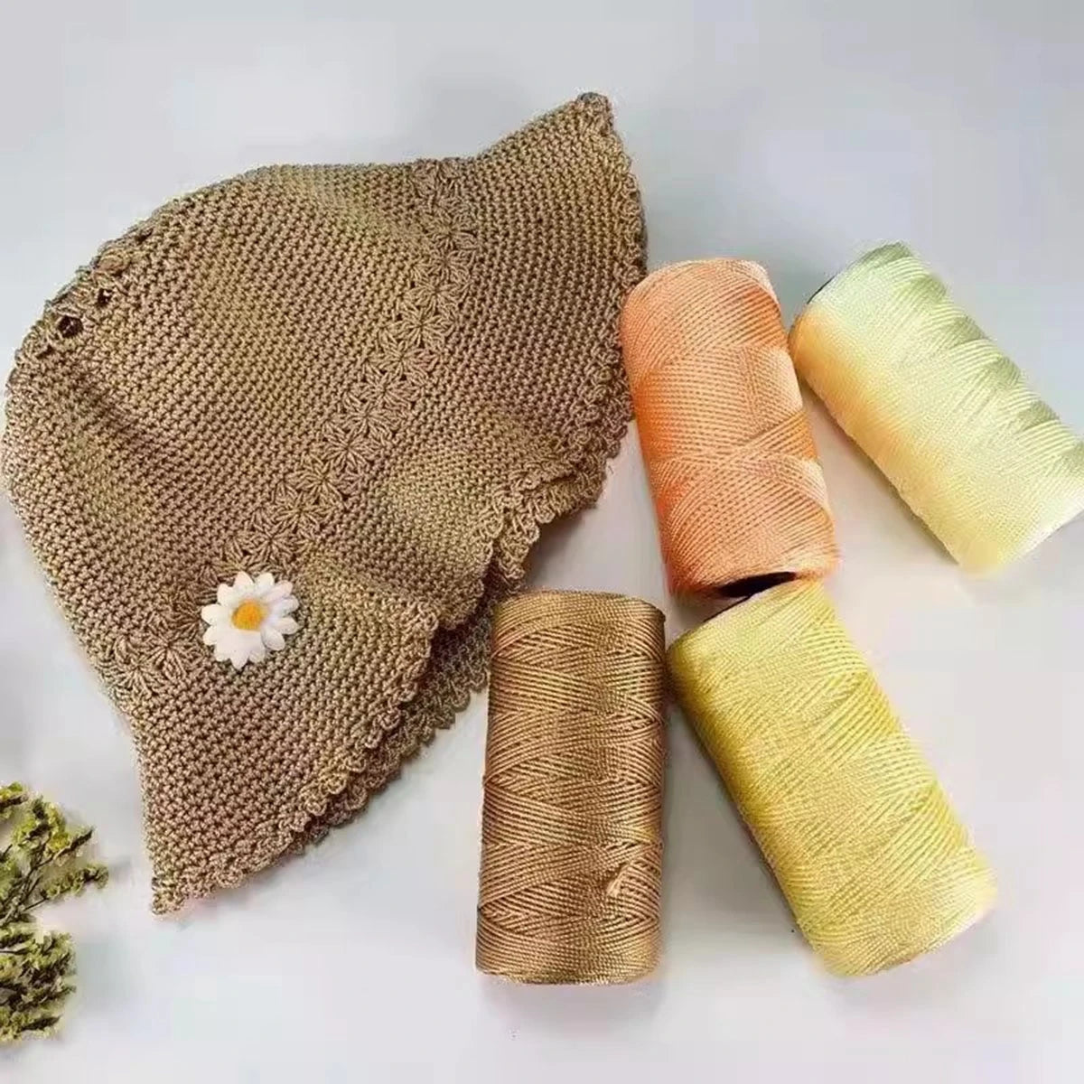 New 3-strand Polypropylene Ice Silk Thread DIY Hand Knitting Bag Hat Shoes Yarn Summer Crochet Thread  뜨개실