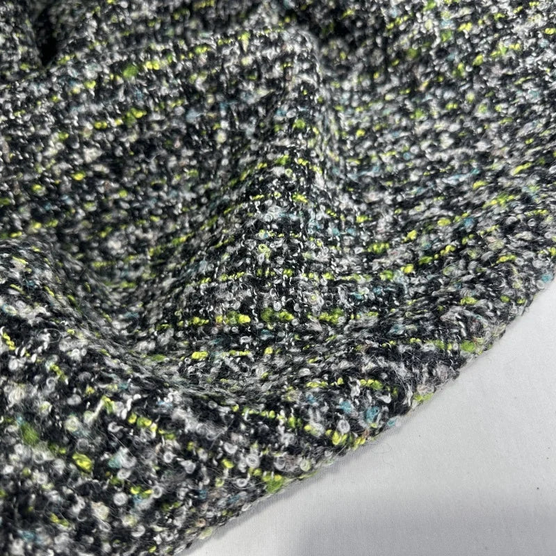 Bouclé Tweed Angora Mohair Wool Blend Loop Knit Fabric Luxury Custom Textured Soft Durable Coats Suits Premium Handmade Crafting