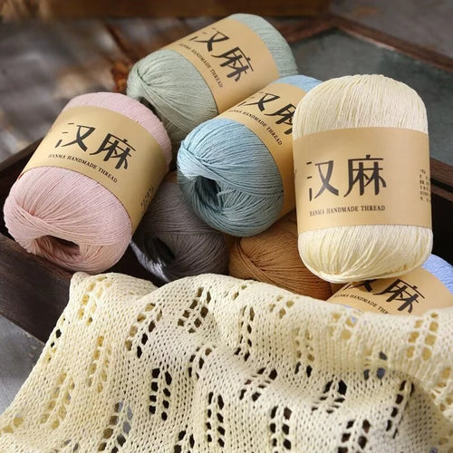 500g 10pcs Silk Yarn Hemp Thread Hollow Lace Thick Hand-woven Linen Thread for DIY Summer Hat Knitwear