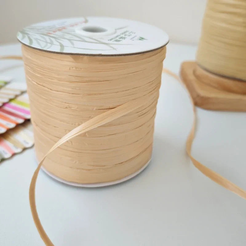 600M Raffia Straw Yarn Coloful Crochet Thread for DIY Knitting Summer Straw Hat Handbags Cushions Hand Woven Straw Yarn