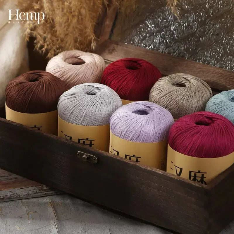 500g 10pcs Silk Yarn Hemp Thread Hollow Lace Thick Hand-woven Linen Thread for DIY Summer Hat Knitwear